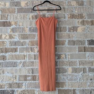 COZe Co Terracotta Ribbed Maxi BodyCon Dress